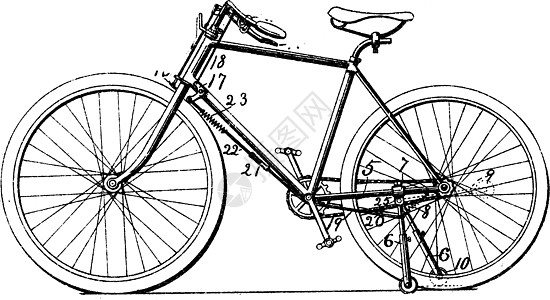 自行车支撑架复古插画图片