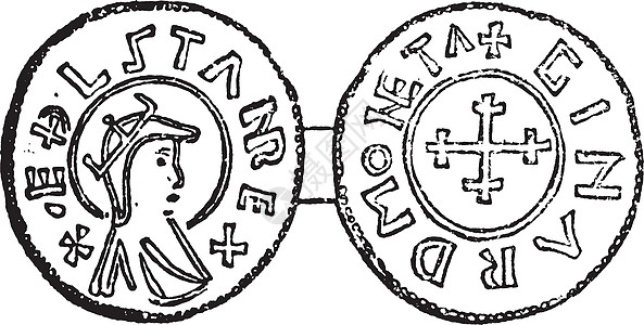 Aethelstan 复古插图的硬币图片