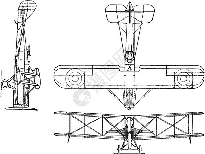 德哈维兰 4 侦察机复古插图图片