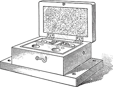 引信盒 古董插图图片