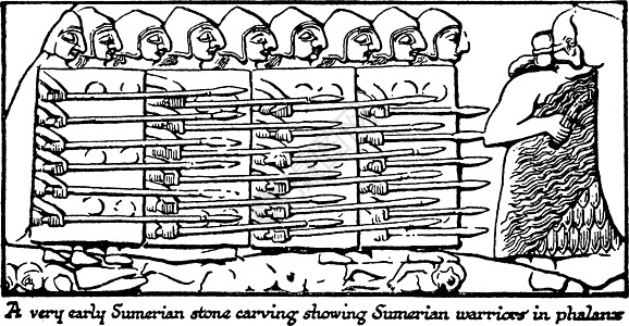 苏美尔勇士的石头雕刻 陈年插图图片