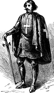 圣约翰的骑士复古插图图片