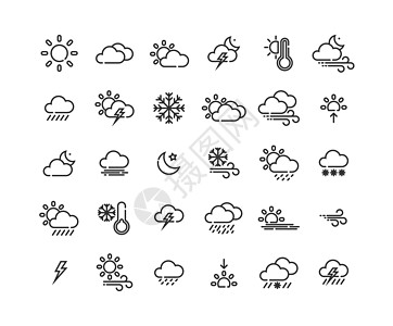 天气大纲图标集 Vector I说明图片