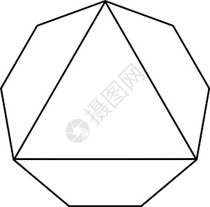 刻在 Nonagon 复古插图中的三角形图片