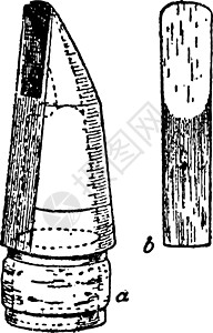 Reed的Clarinet 口腔镜 陈年插图图片