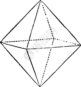 八面体复古插画多面体艺术绘画雕刻插图白色面孔双面黑色金字塔图片