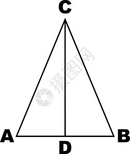 Isosceles 三角古董插图几何学三角形白色雕刻绘画双方黑色艺术背景图片