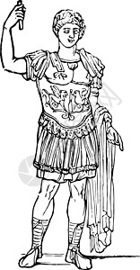 罗马士兵的古典插图背景图片