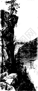 俯视图加卢河历史的悬崖插图图片