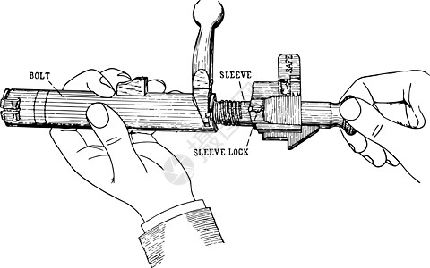 博尔特机制拆卸 旧式插图图片