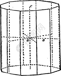 德赫克萨戈纳棱柱古典插图图片