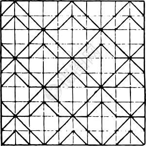 镶嵌复古插画三角形正方形绘画黑色行数插图艺术白色雕刻背景图片