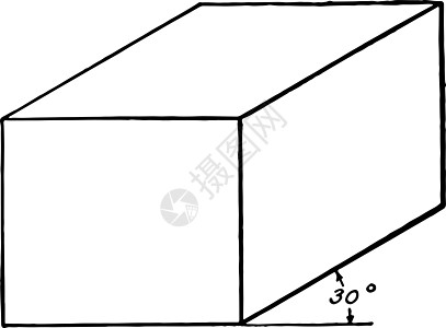 矩形固体复古插图的斜视图黑色艺术雕刻白色绘画图片