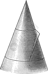 显示抛物线复古插图的圆锥截面图片