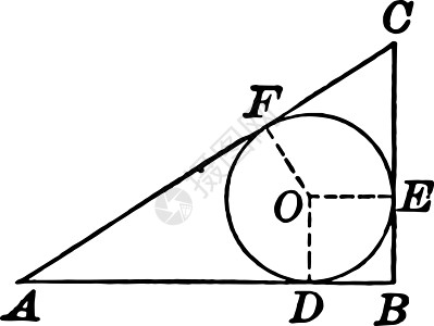 圆形在右三角的陈年插图中说明图片
