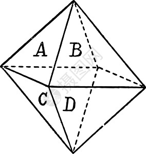 八面体复古插画插图面孔艺术雕刻金字塔黑色双面绘画等距多面体图片