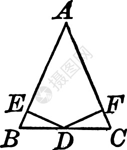 从基地中点到Isoscele腿的剖面图片