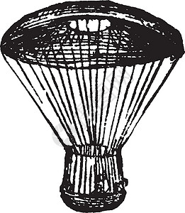 降落伞 古董插图图片