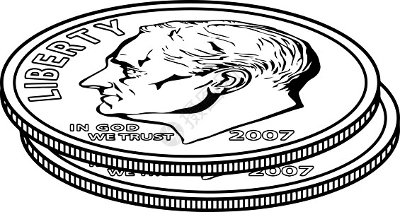 成堆的硬币复古插画雕刻插图黑色货币绘画艺术白色图片
