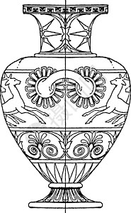 希腊Hydria是用黑色或红色褐色和白色漆成的 vin图片