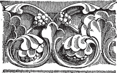 早期哥特式雕刻大型教堂复古版画图片