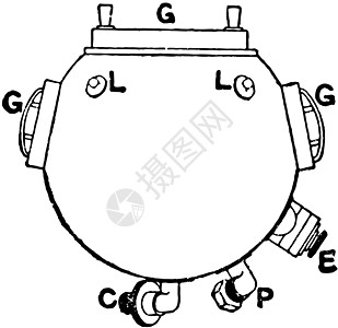 潜水 Helmet (Top) 古董插图图片