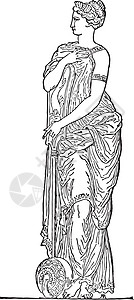 尼姆夫雕刻是希腊神话中的古代雕刻图片