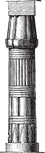 在卢克索宫的柱子 芽 古代雕刻图片