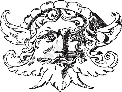 Sa在意大利文艺复兴期间设计了 Grotesque 面具图片