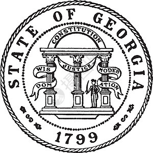 1799年 格鲁吉亚国印章 1799年 古代插图背景图片