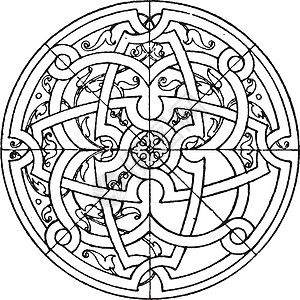 表格设计Niello圆环面板设计于16世纪 葡萄插画