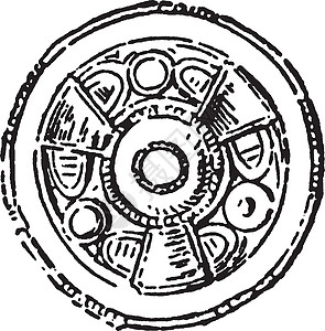 盎格鲁 -撒克逊的布鲁奇 用锤子 古代雕刻图片