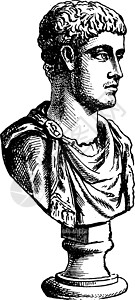亚历山大西弗勒斯复古插画白色艺术插图黑色皇帝绘画雕刻图片