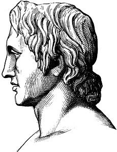 亚历山大大帝复古插画插图国王雕刻黑色王国艺术绘画白色图片