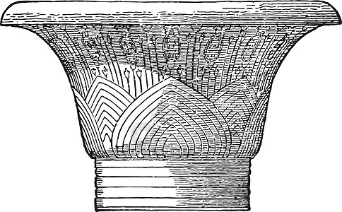 卡纳克的资本 屋顶 古董雕刻图片