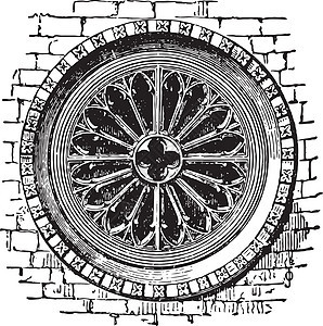 玫瑰砖砌窗户海绵状空间复古雕刻背景图片