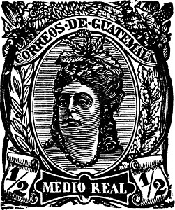 1878年危地马拉中士Real印章 古典插图图片