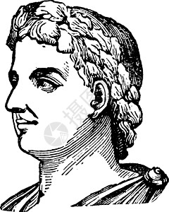 亚历山大西弗勒斯复古插画雕刻皇帝黑色插图白色艺术绘画图片