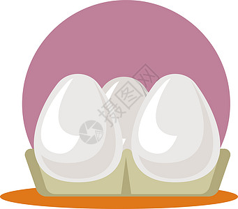 鸡蛋托盘和蛋 矢量颜色说明图片
