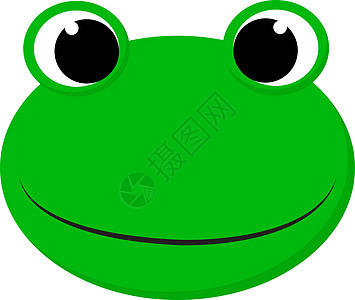 一个快乐的绿色青蛙 矢量或颜色插图图片