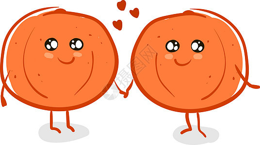 2个橙子手持双手 矢量或颜色示意图图片