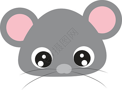 白色背景上的可爱小老鼠插画矢量图片