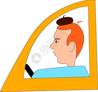 司机服务出租车司机与在白色背景上设计图片