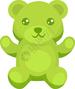 绿色果冻熊 插图 白色背景的矢量图片