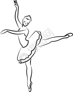 白色背景上的芭蕾舞女演员姿势插图黑色公主芭蕾舞剧院艺术运动舞蹈女孩图片
