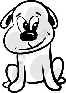 快乐的小狗 插图 白色背景的矢量背景图片