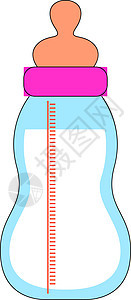 奶瓶 插品 白色背景的矢量图片
