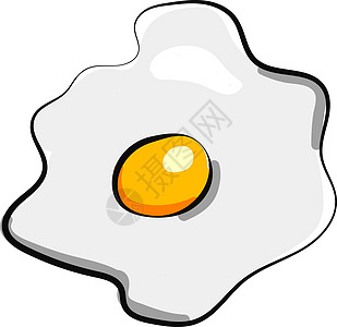 白色背景上的一个炒鸡蛋插画矢量图片