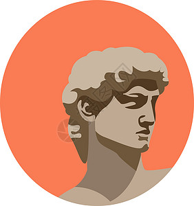 米开朗基罗雕像 插图 白色背景的矢量图片