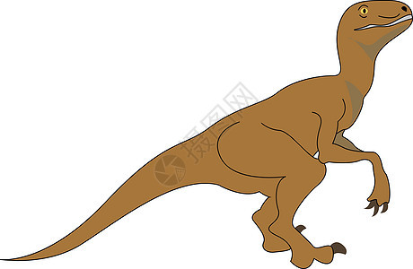 白色背景上的恐爪龙插图矢量侏罗纪捕食者灭绝怪物艺术动物爬虫荒野恐龙食肉图片